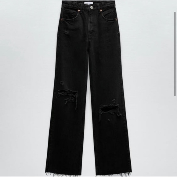 WIDE LEG BLACK ZARA JEANS!! - Picture 4 of 5